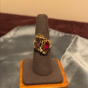 Elegant Vintage Gold Tone “You and Me” Women's Ring